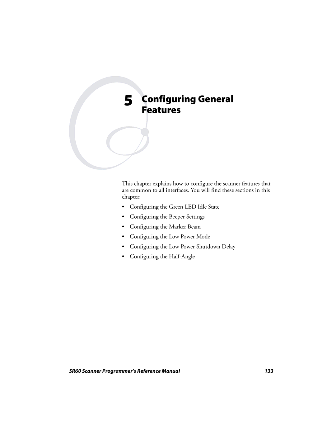 Intermec SR60 manual Configuring General Features 