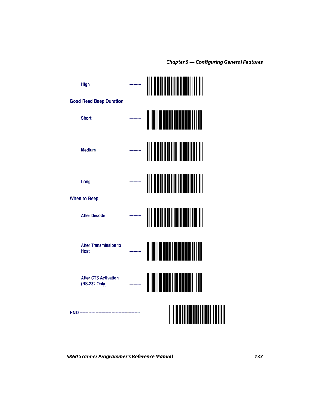 Intermec manual SR60 Scanner Programmer’s Reference Manual 137 