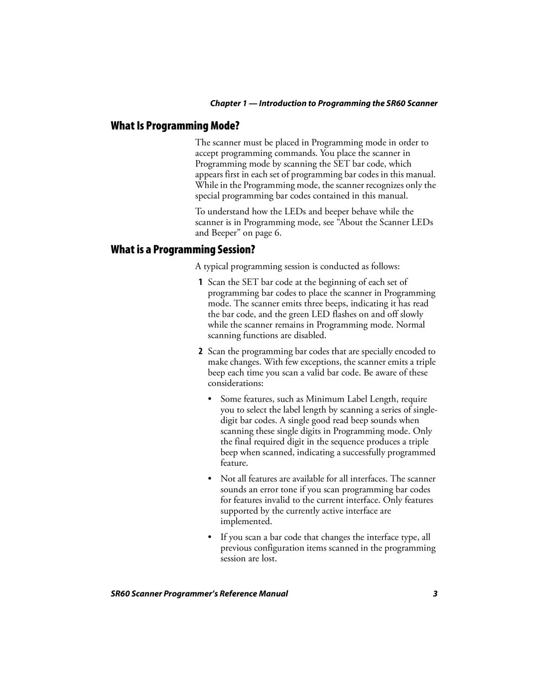 Intermec SR60 manual What Is Programming Mode?, What is a Programming Session? 