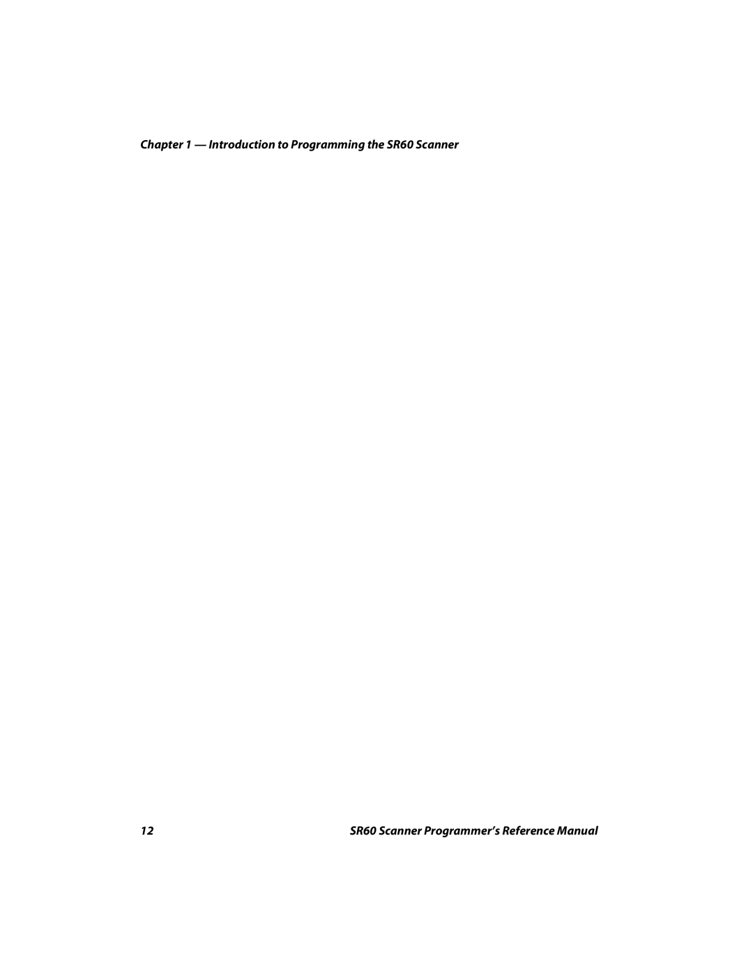 Intermec manual Introduction to Programming the SR60 Scanner 