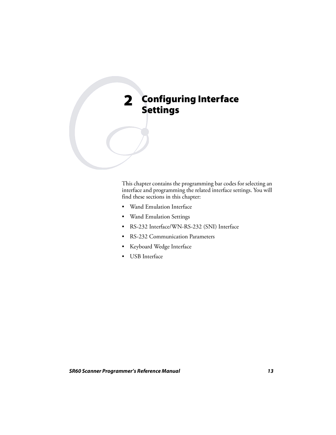 Intermec SR60 manual Configuring Interface Settings 