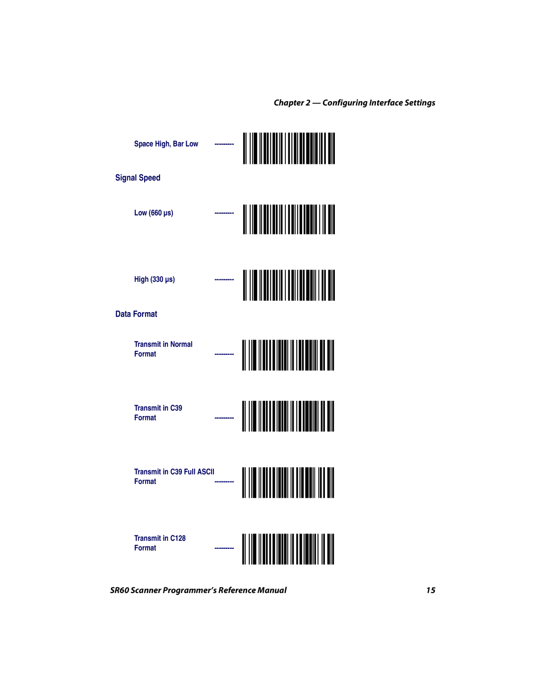 Intermec SR60 manual Signal Speed 