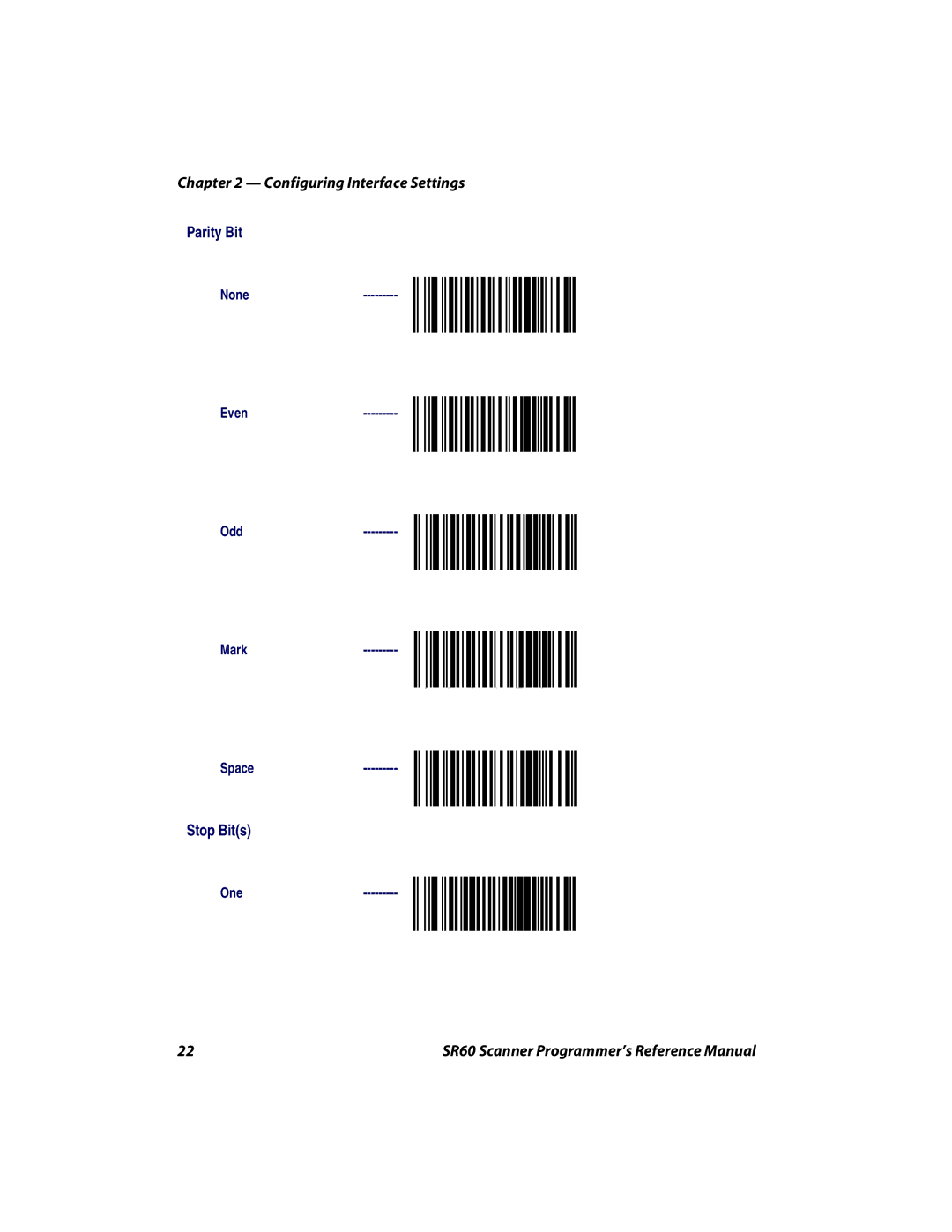 Intermec SR60 manual Parity Bit 