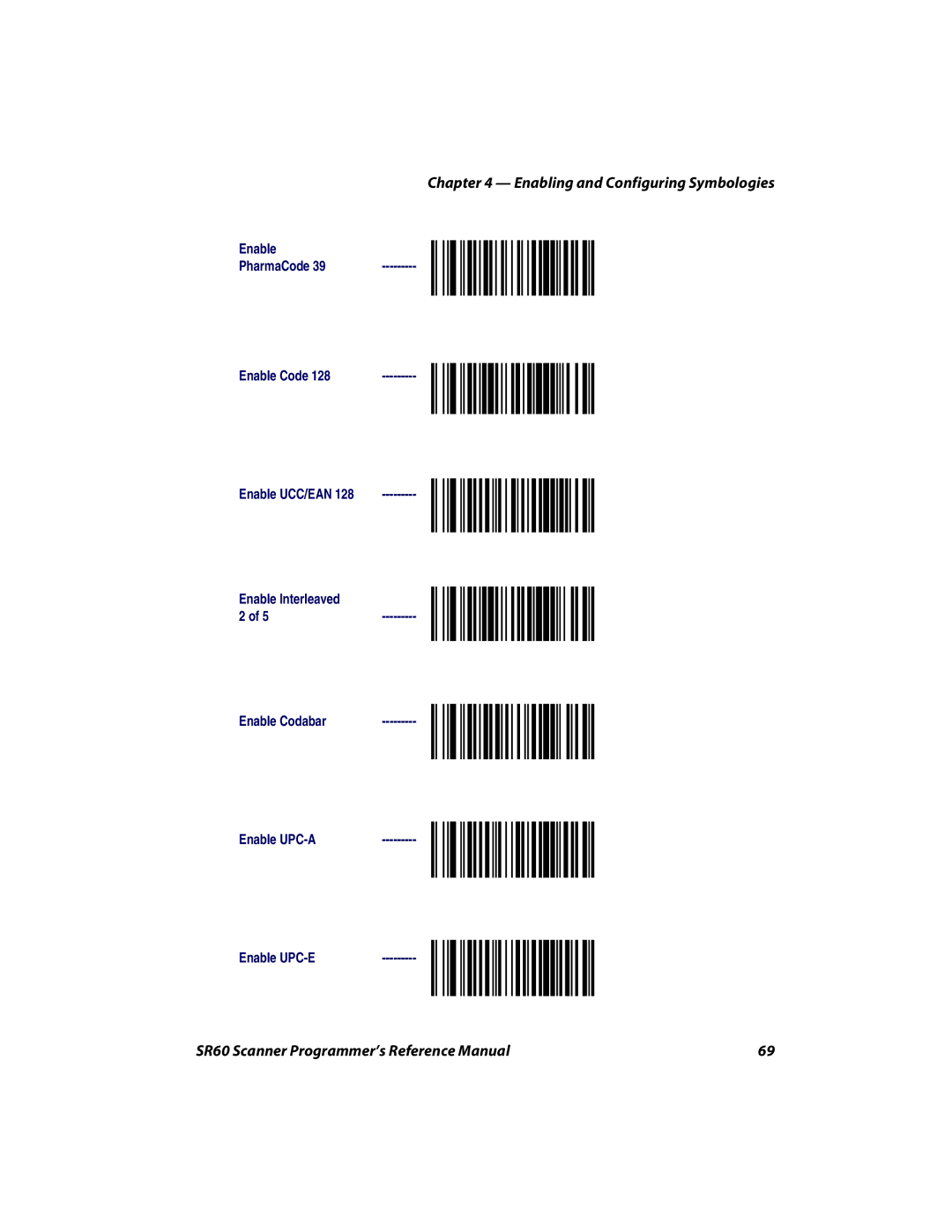 Intermec SR60 manual Enabling and Configuring Symbologies 