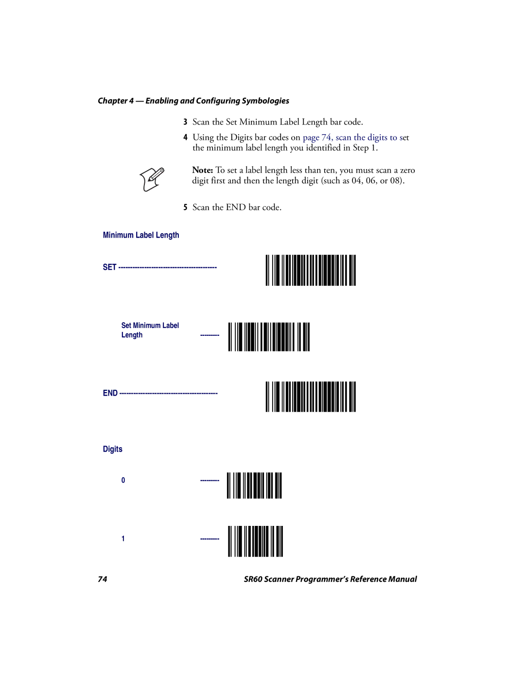 Intermec SR60 manual Minimum Label Length SET 