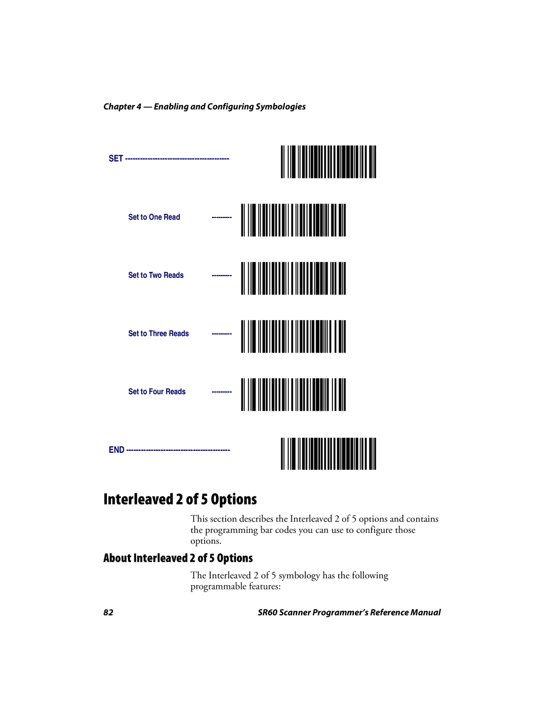 Intermec SR60 manual About Interleaved 2 of 5 Options 