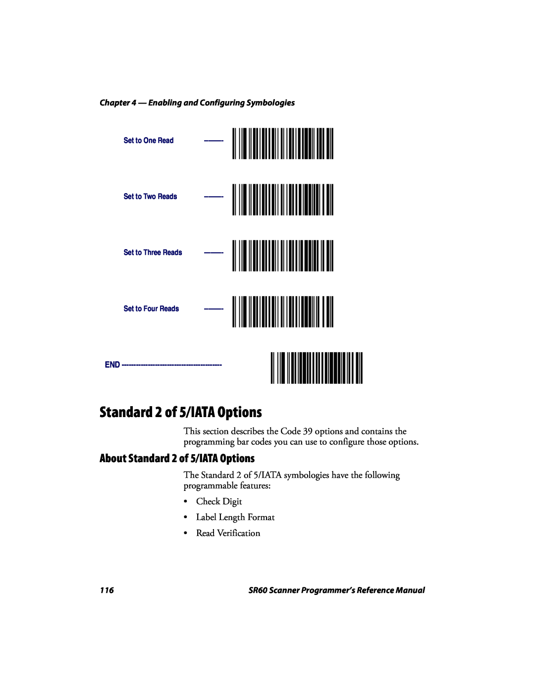 Intermec SR60 manual About Standard 2 of 5/IATA Options, Enabling and Configuring Symbologies 