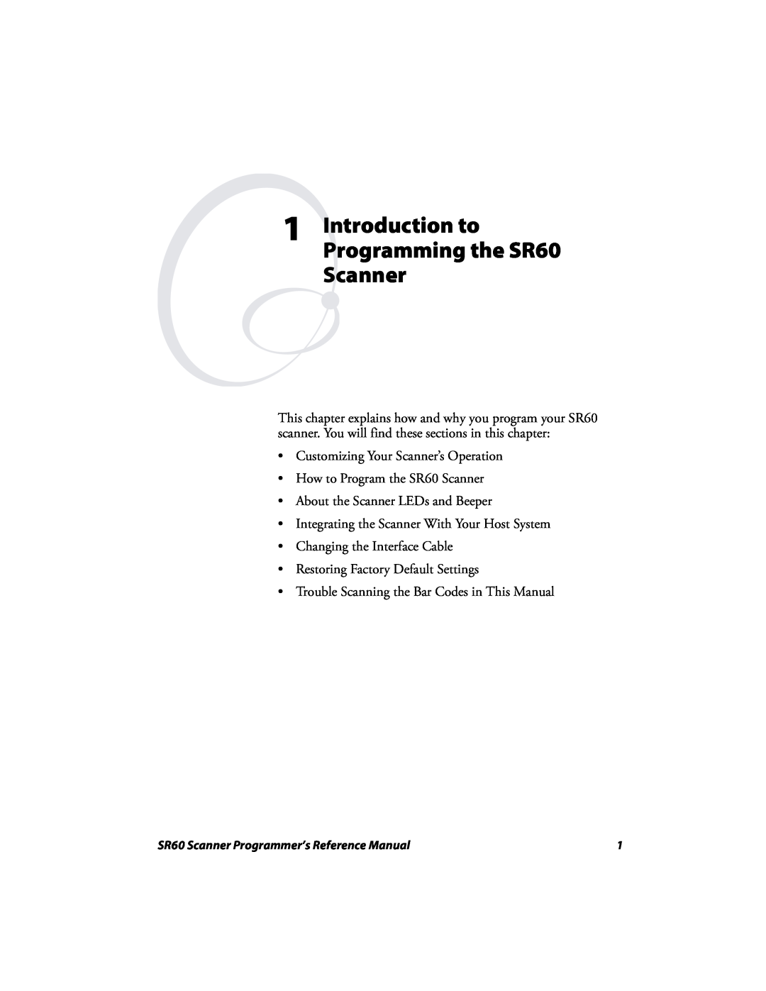 Intermec manual Introduction to Programming the SR60 Scanner 
