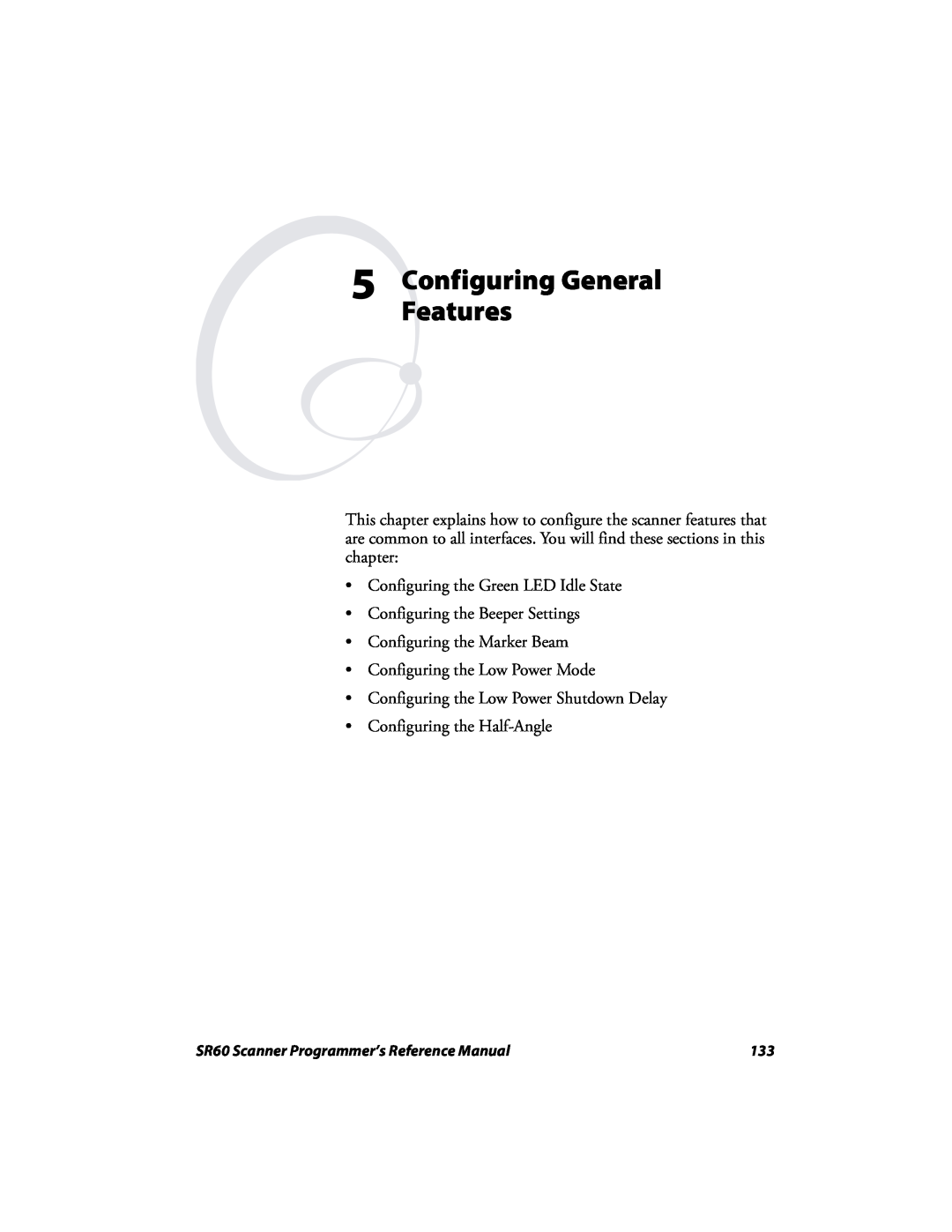 Intermec SR60 manual Configuring General Features 
