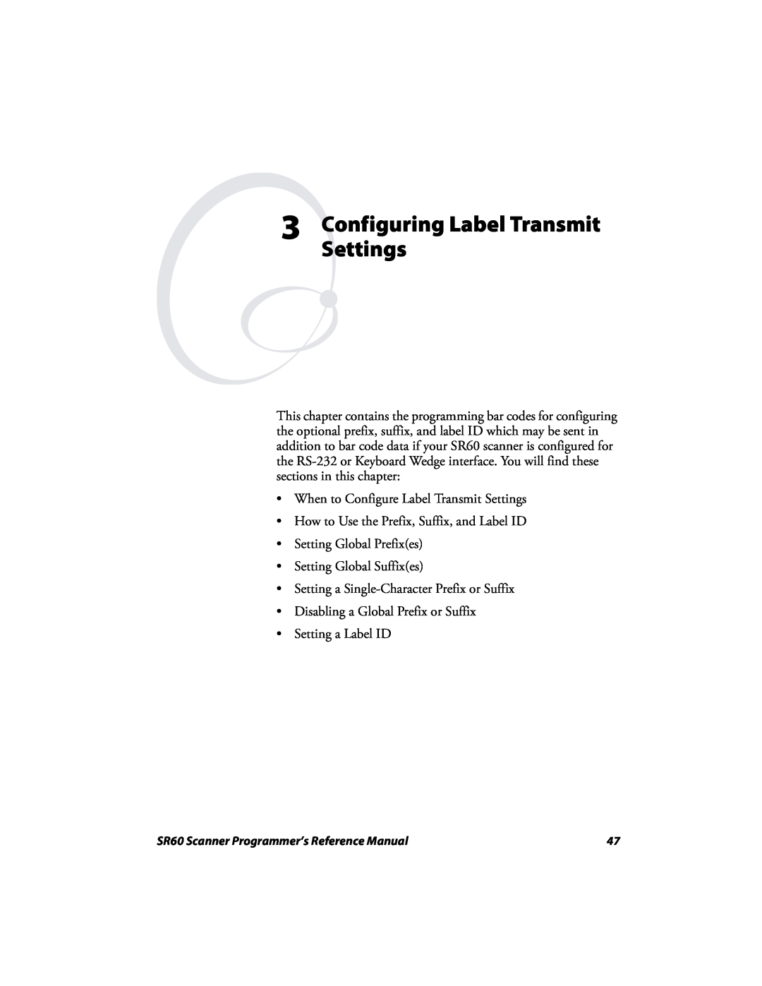 Intermec SR60 manual Configuring Label Transmit Settings 