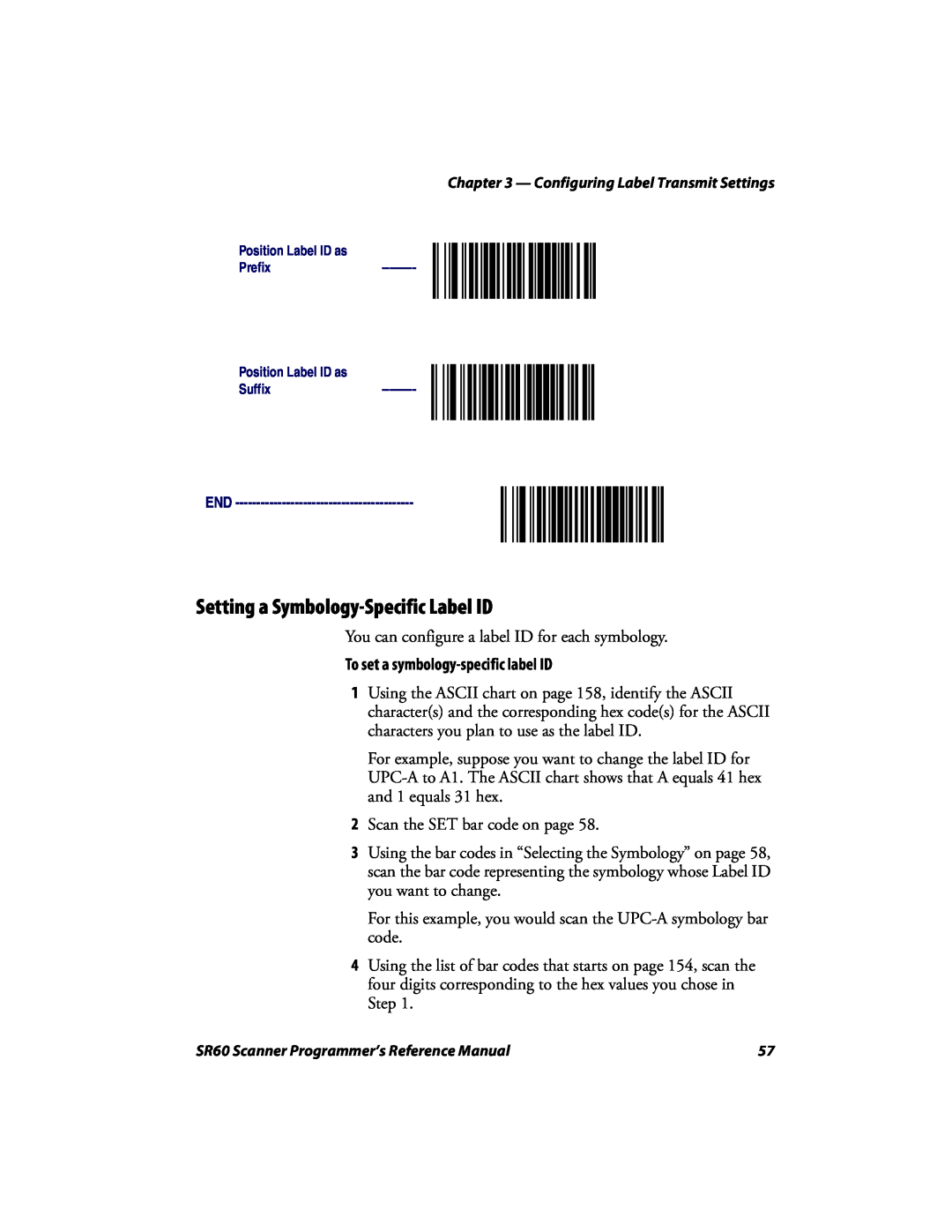 Intermec SR60 manual Setting a Symbology-Specific Label ID, To set a symbology-specific label ID 
