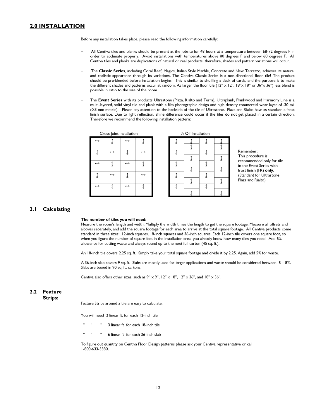 International Home Products Floors technical manual Installation, Calculating, Feature Strips 