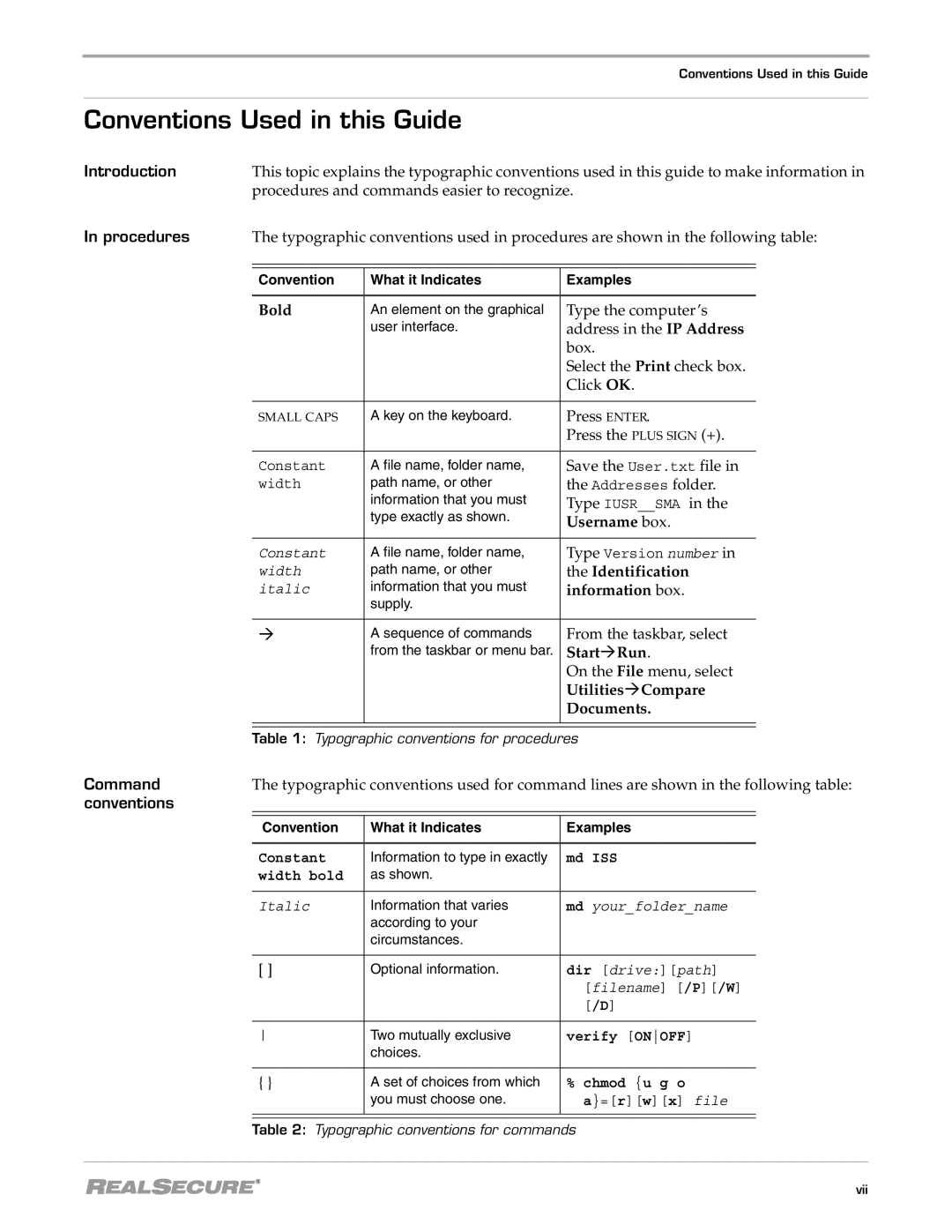 Internet Security Systems 3.5, Desktop Protector manual Conventions Used in this Guide 