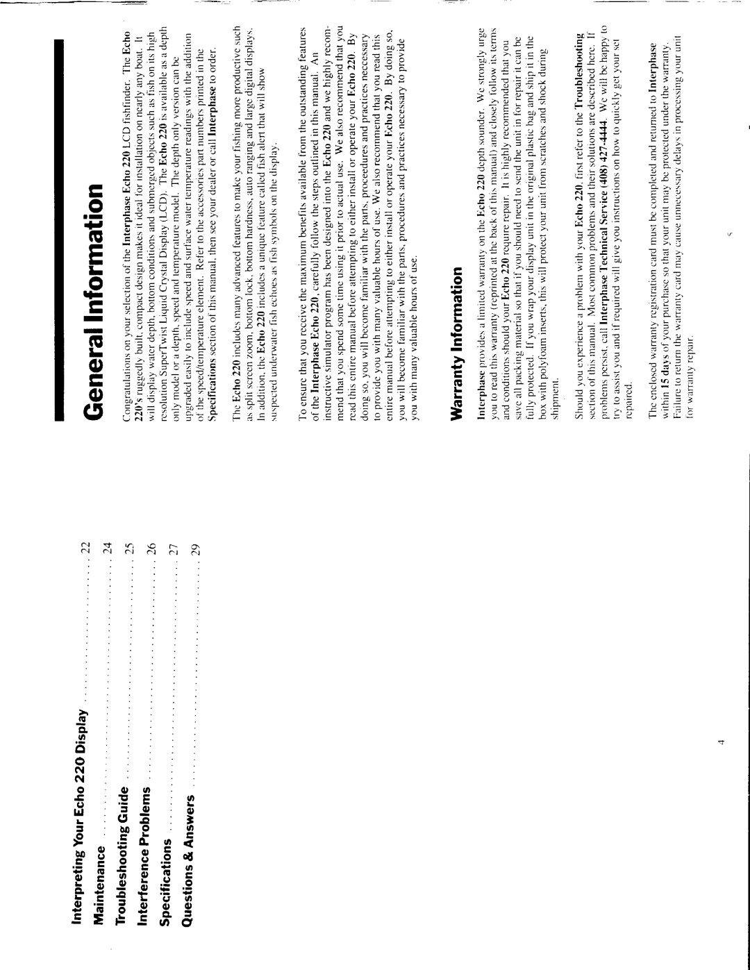 Interphase Tech Echo 220 manual Iiii EiiiEl, GfiE+r 