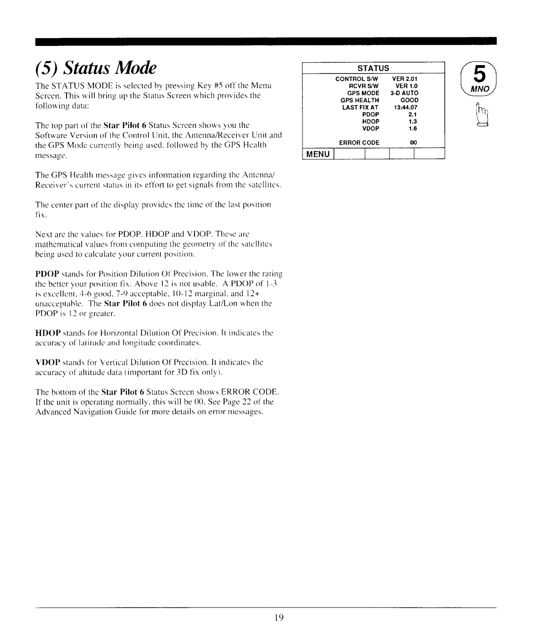 Interphase Tech Star Pilot 6 manual StatusMode 