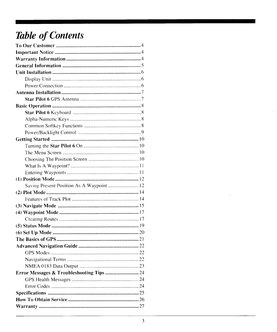 Interphase Tech Star Pilot 6 manual Thblcof Contents 