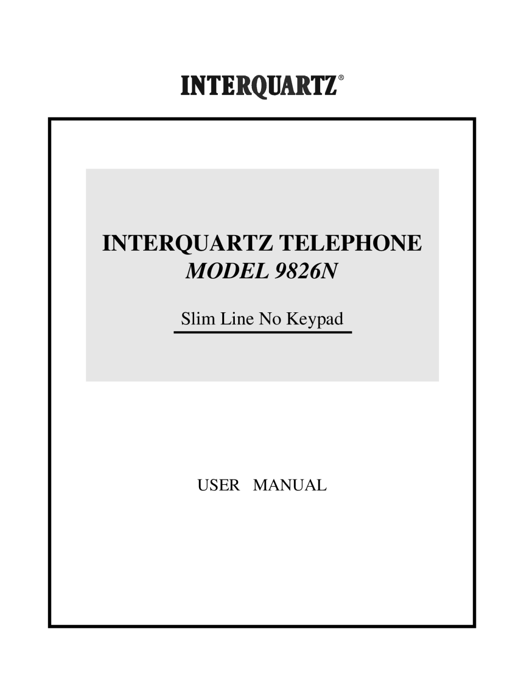 Interquartz manual Model 9826N 