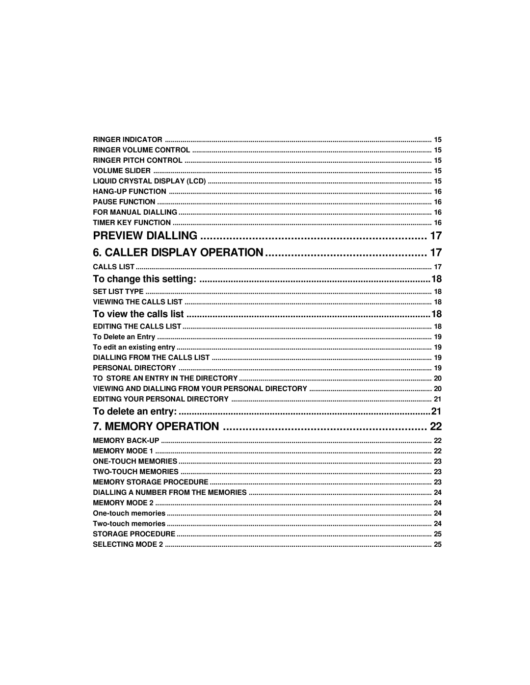 Interquartz 9859 manual Preview Dialling Caller Display Operation, Memory Operation 