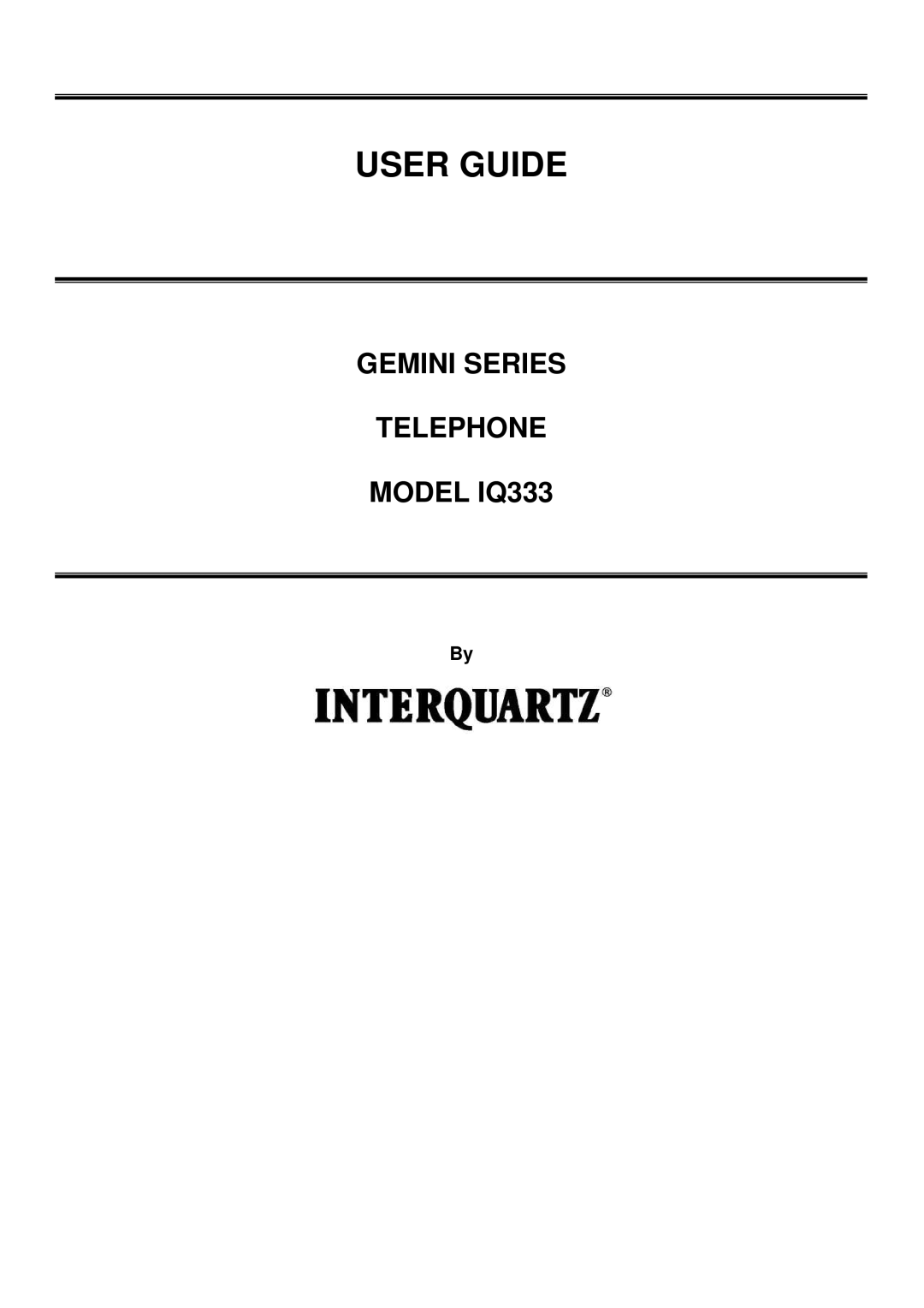 Interquartz IQ333 manual User Guide 