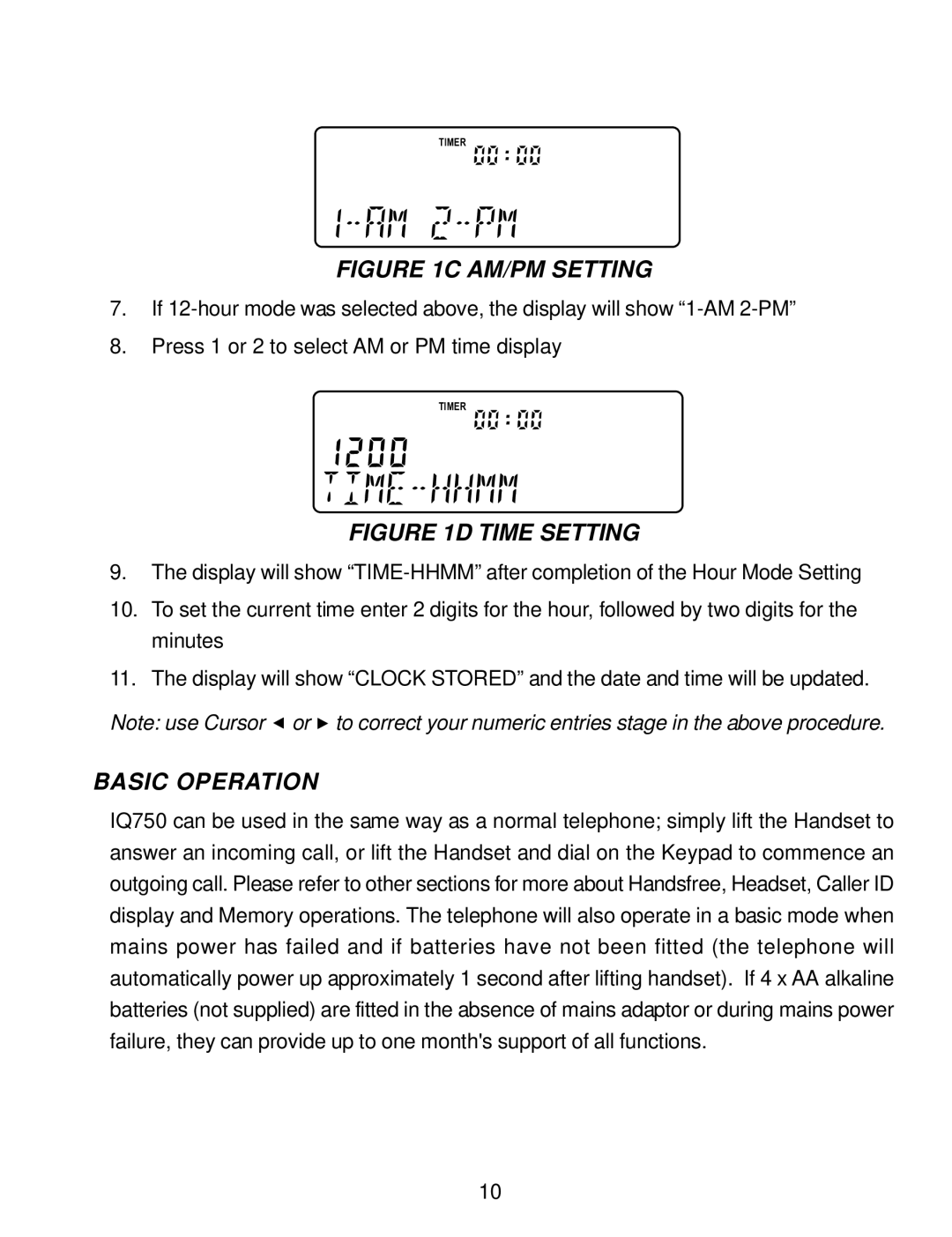 Interquartz IQ750 manual AM/PM Setting, Basic Operation 