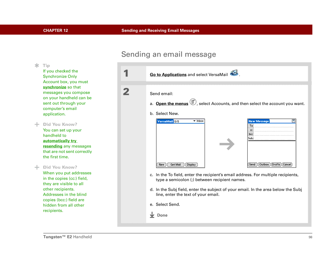 Int'l Wireless E2 manual Sending an email message 