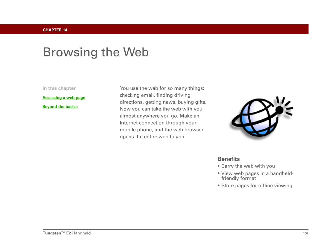 Int'l Wireless E2 manual Browsing the Web, Benefits 