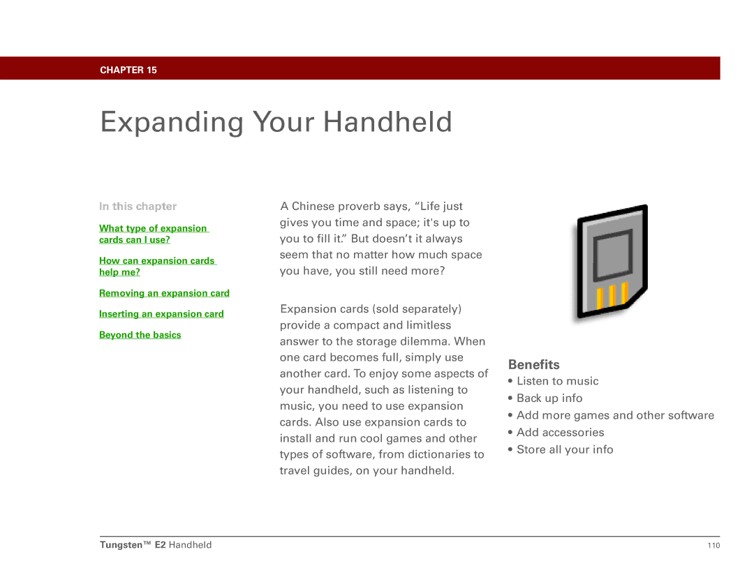 Int'l Wireless E2 manual Expanding Your Handheld, Benefits 