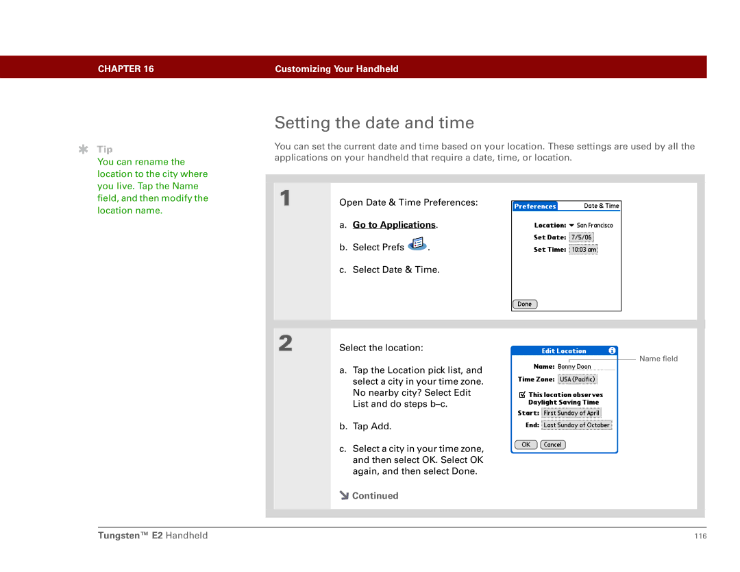 Int'l Wireless E2 manual Setting the date and time, Go to Applications 