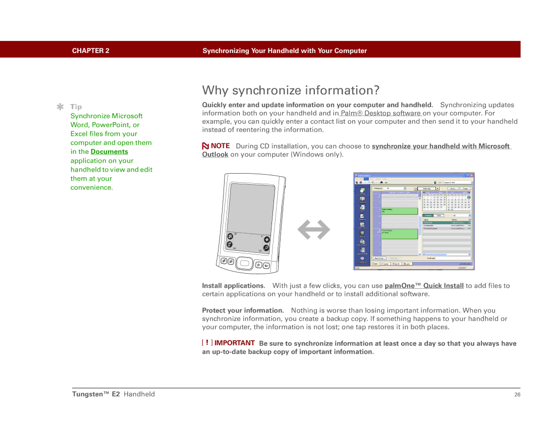 Int'l Wireless E2 manual Why synchronize information? 