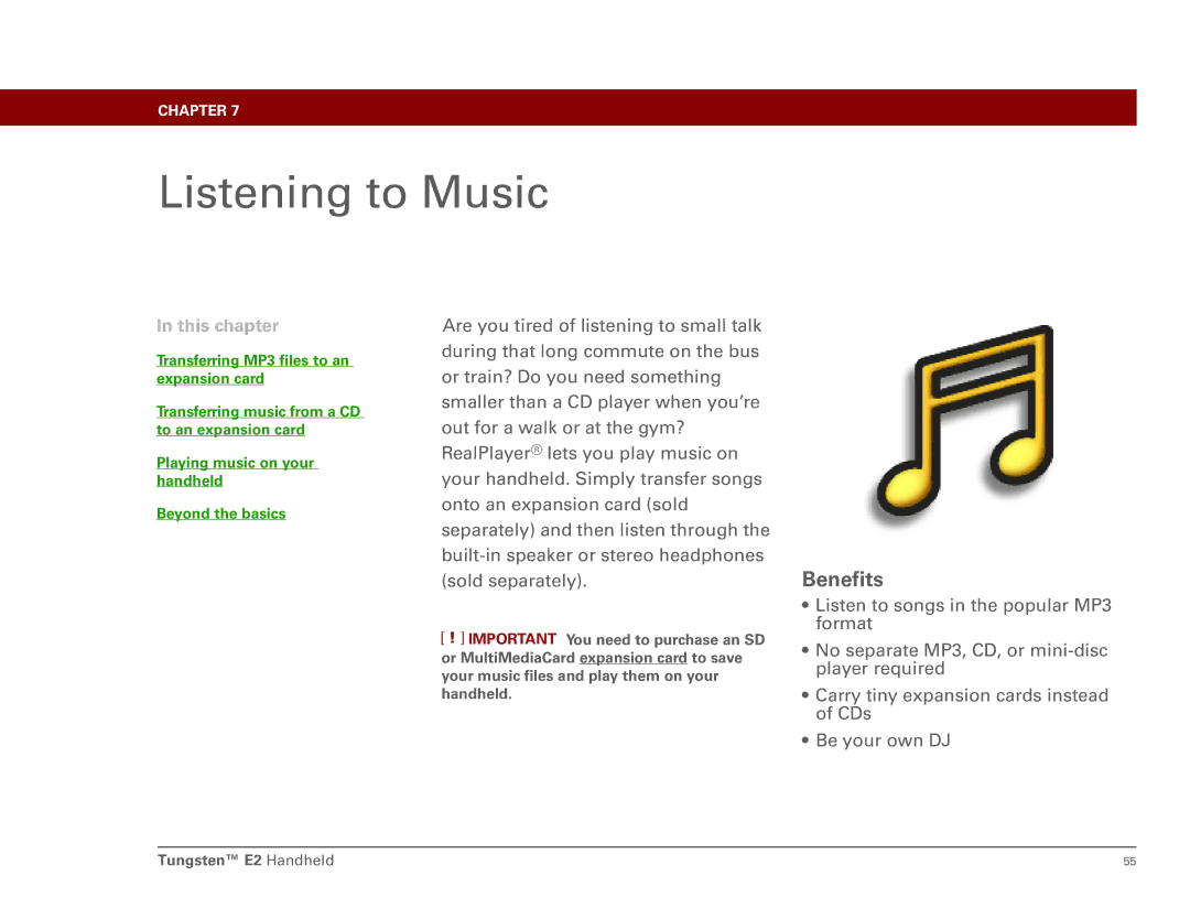 Int'l Wireless E2 manual Listening to Music, Benefits 