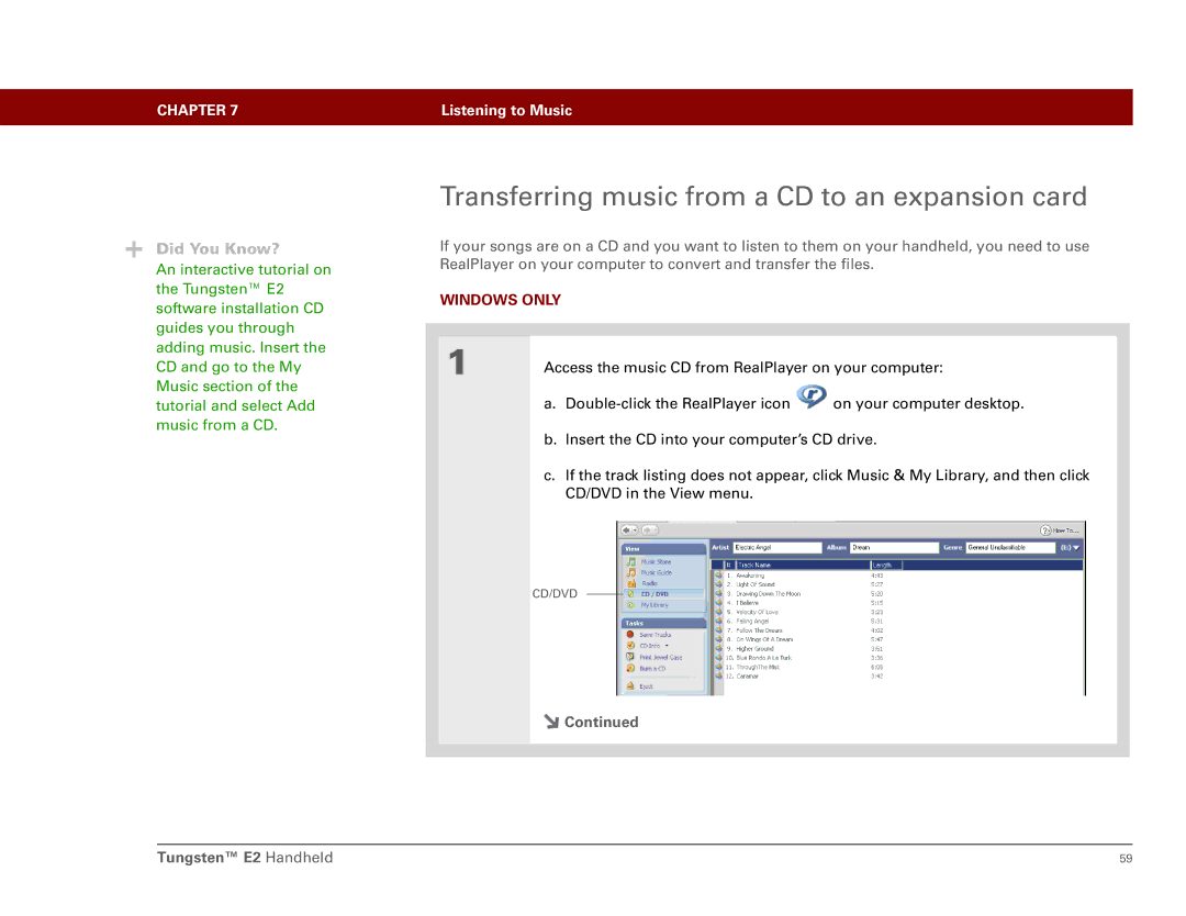 Int'l Wireless E2 manual Transferring music from a CD to an expansion card 