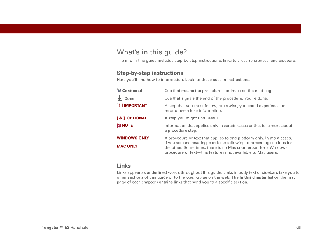 Int'l Wireless E2 manual What’s in this guide?, Step-by-step instructions, Links, Done 