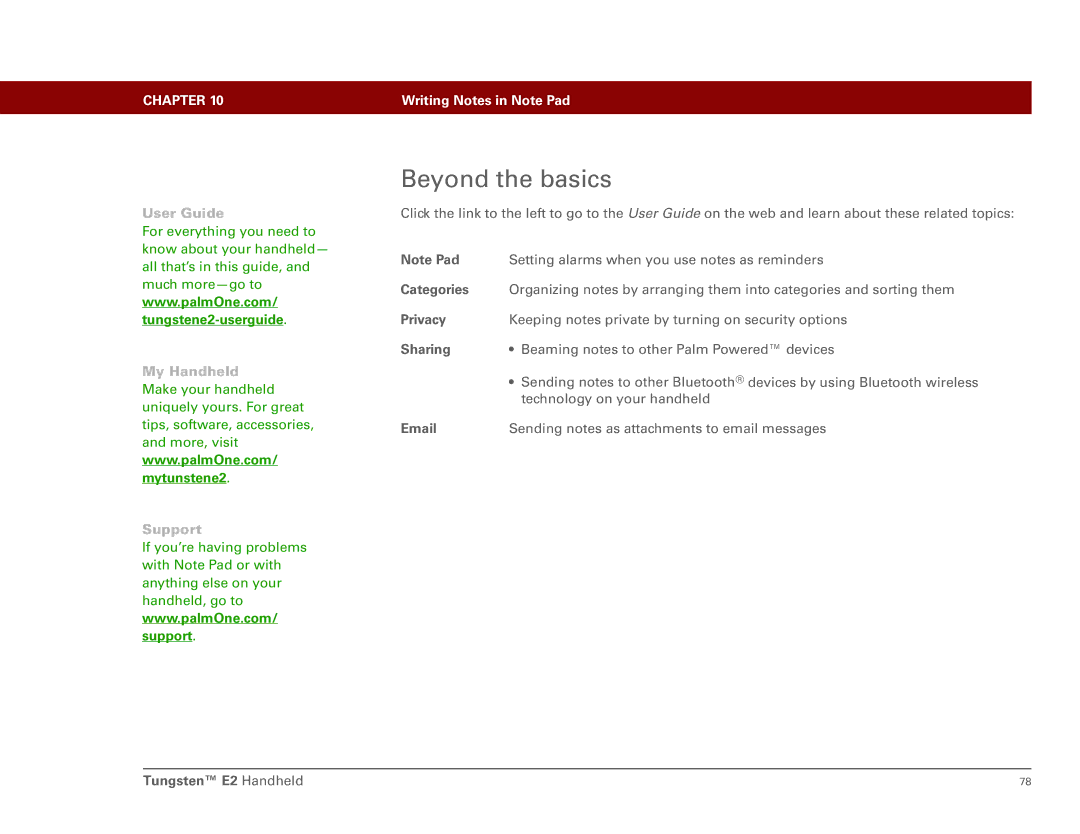 Int'l Wireless E2 manual Keeping notes private by turning on security options 