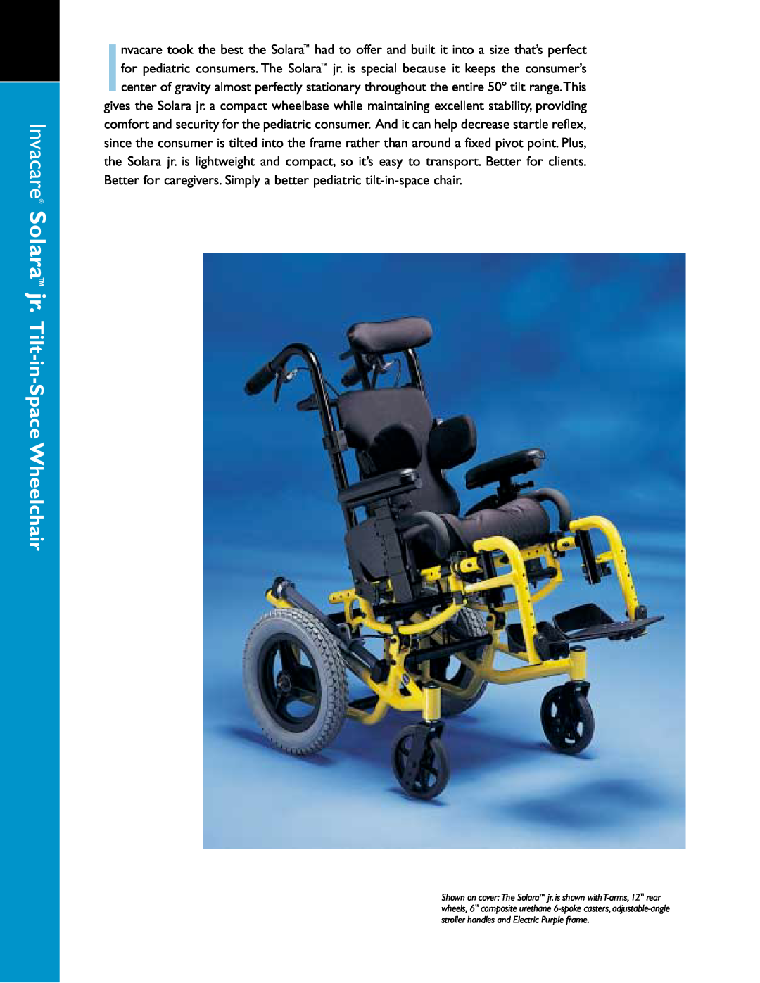 Invacare 01-349 manual Invacare Solara jr. Tilt-in-Space Wheelchair 