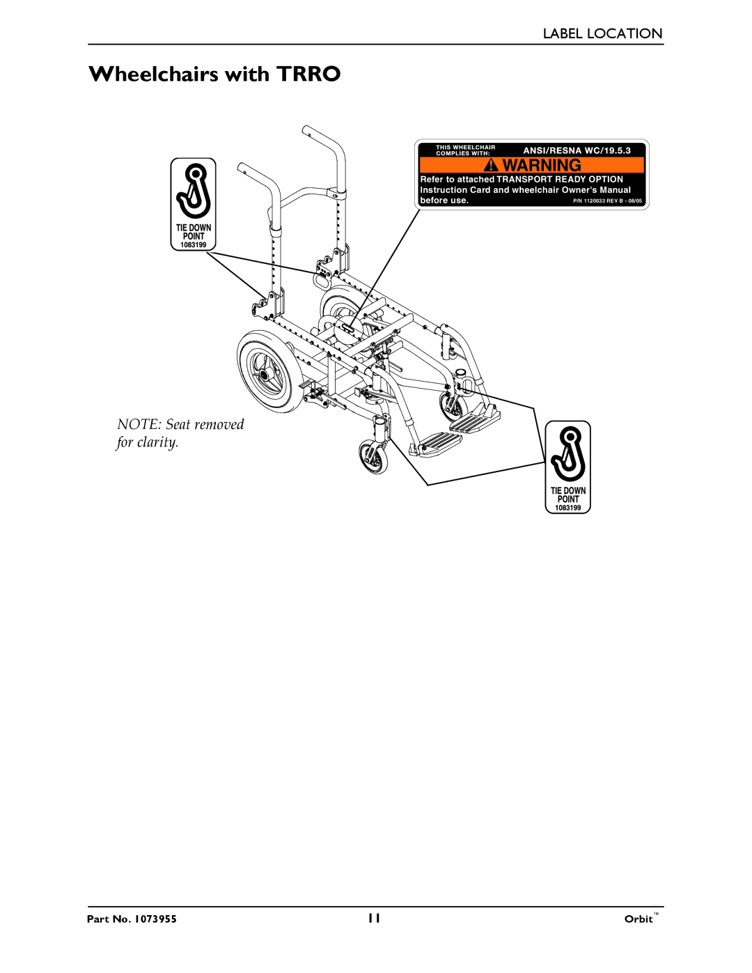 Invacare 1073955 manual Wheelchairs with Trro 