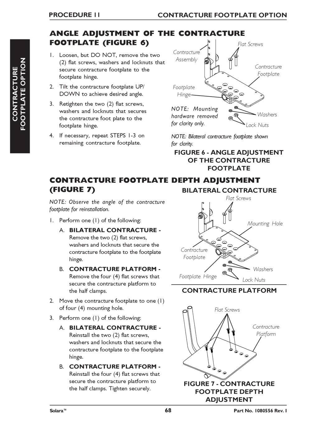 Invacare 1080556 manual Angle Adjustment of the Contracture 