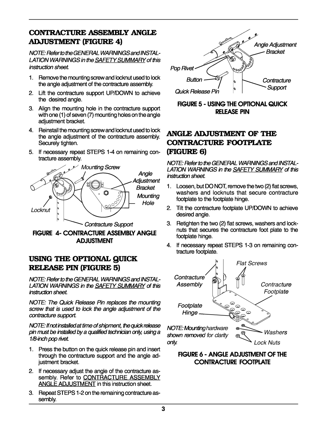 Invacare 1095344 Contracture Assembly Angle Adjustment Figure, Angle Adjustment Of The Contracture Footplate Figure 