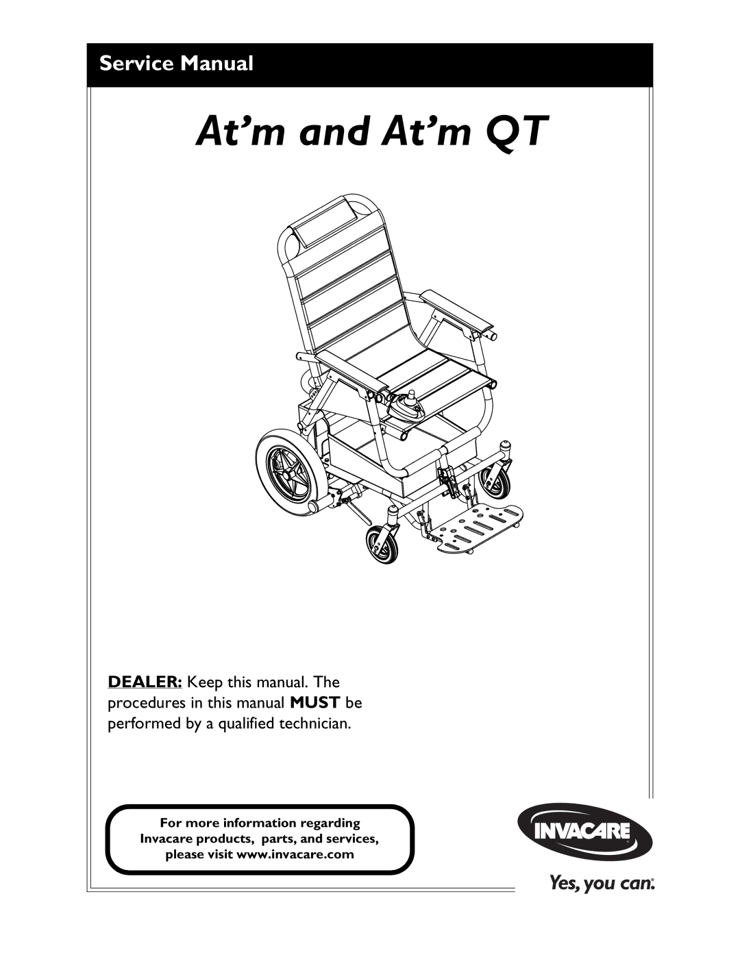 Invacare 1125078 service manual At’m and At’m QT 