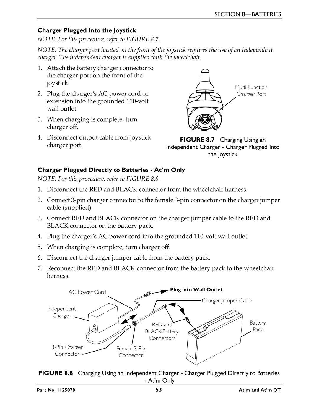 Invacare 1125078 service manual Multi-Function Charger Port 