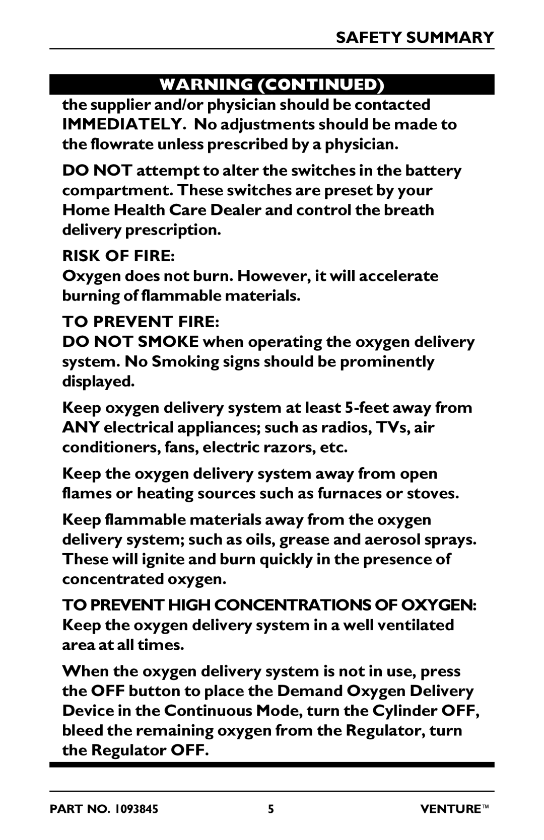 Invacare 211EX, 20EX, 212EX, 50EX manual Risk of Fire, To Prevent Fire 