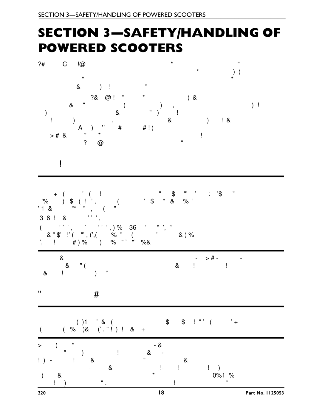 Invacare 220 manual SAFETY/HANDLING of Powered Scooters, Stability and Balance, Percentage of Weight Distribution 