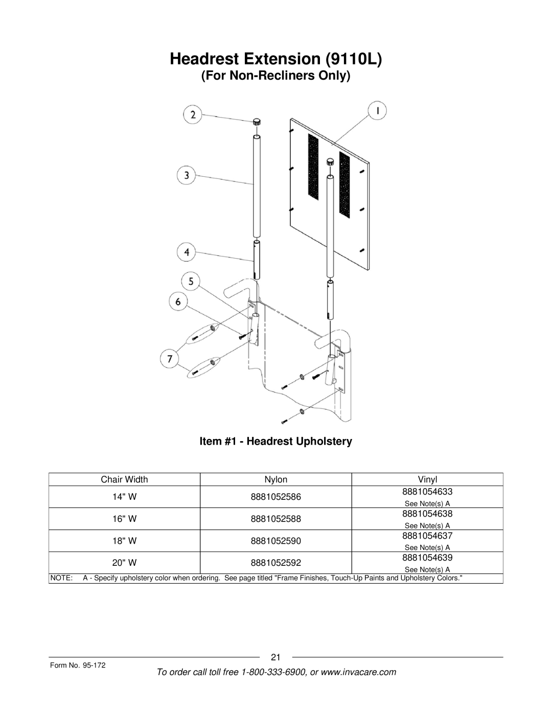 Invacare 250-S manual Form No 