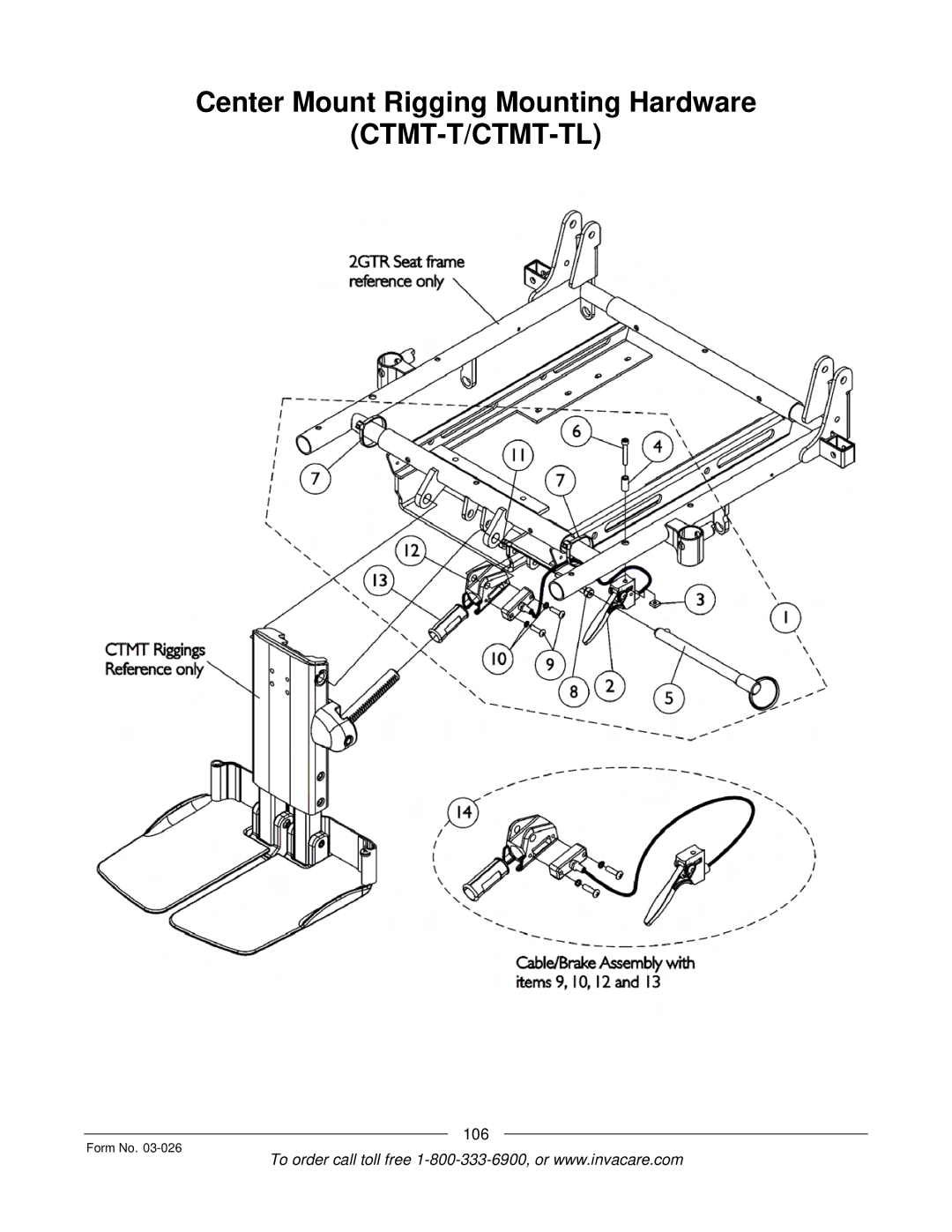 Invacare 2GR, 2GTR manual Ctmt-T/Ctmt-Tl 