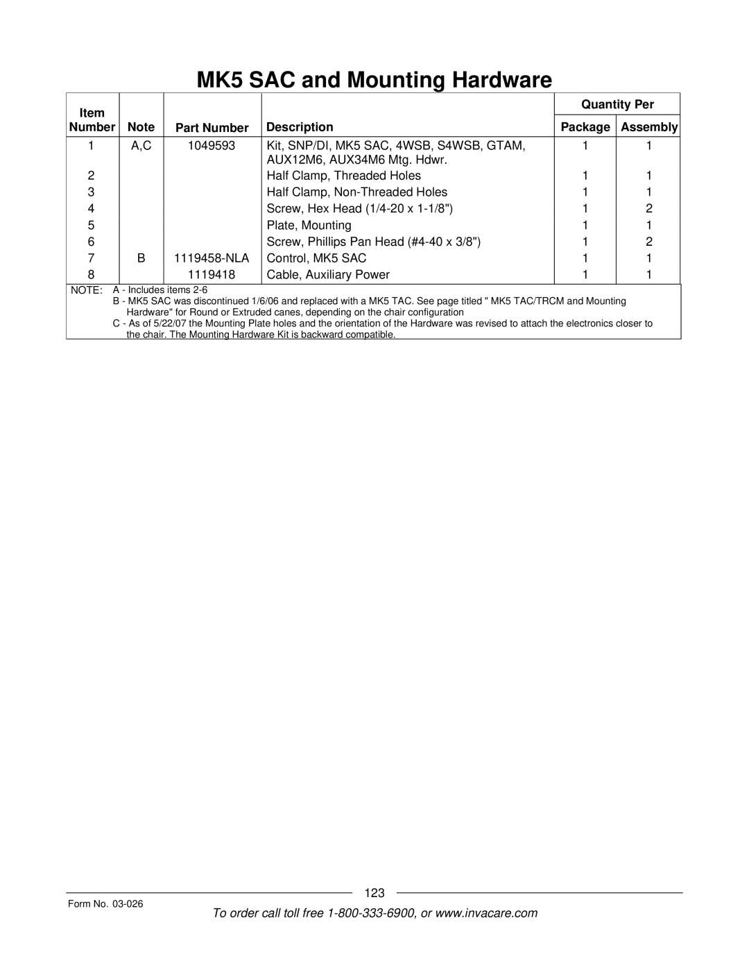 Invacare 2GTR, 2GR manual 123 