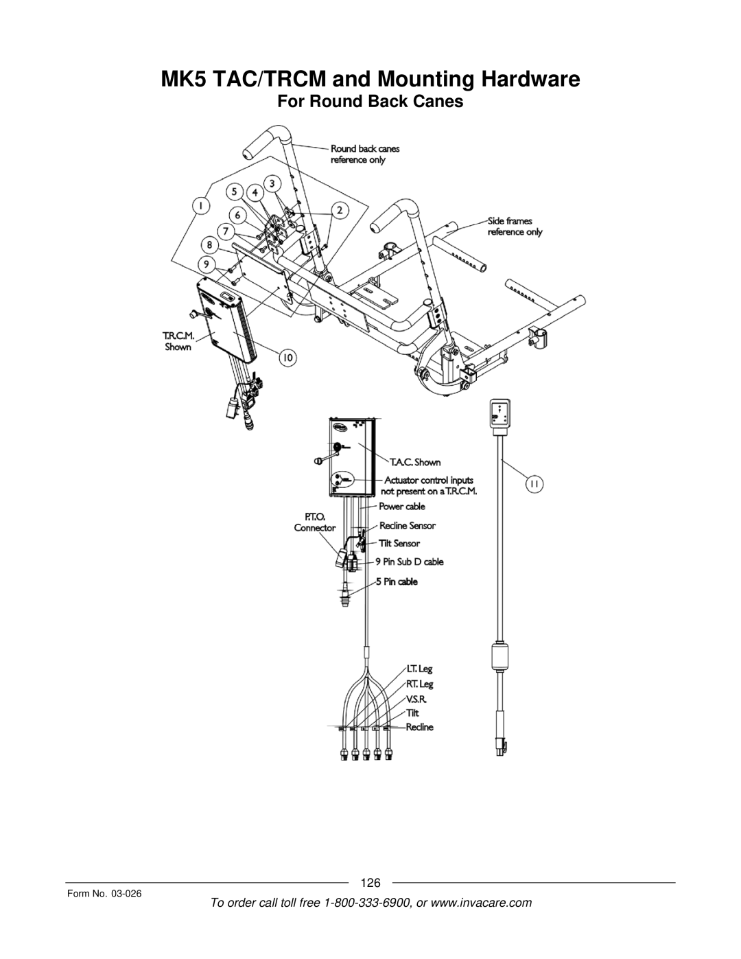 Invacare 2GTR, 2GR manual For Round Back Canes 