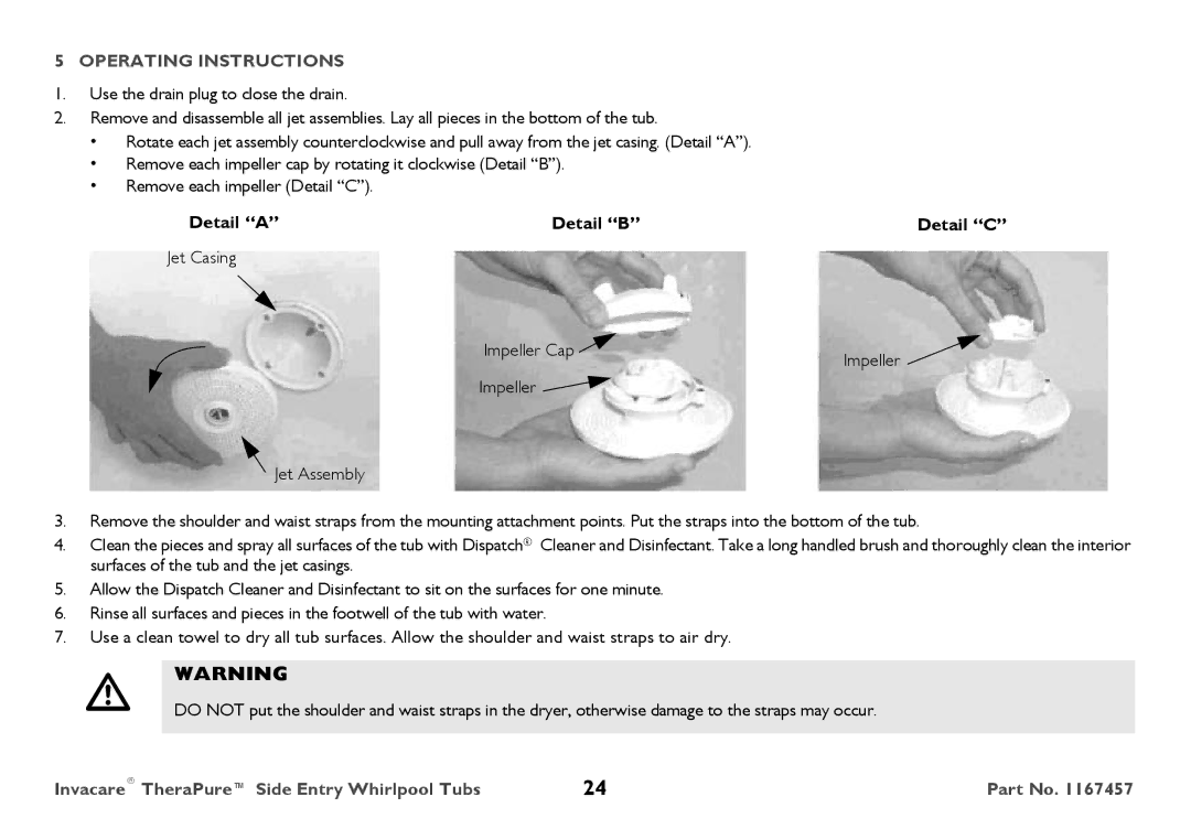 Invacare 3602GXL user manual Detail a Detail B 