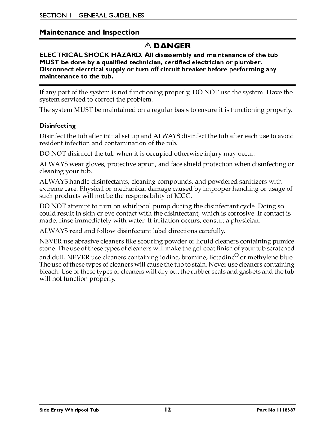 Invacare 3650 manual Maintenance and Inspection, Disinfecting 