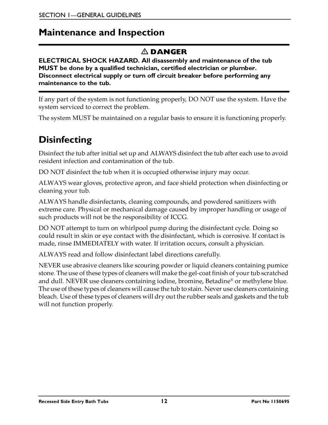 Invacare 3800, 3750 manual Maintenance and Inspection, Disinfecting 