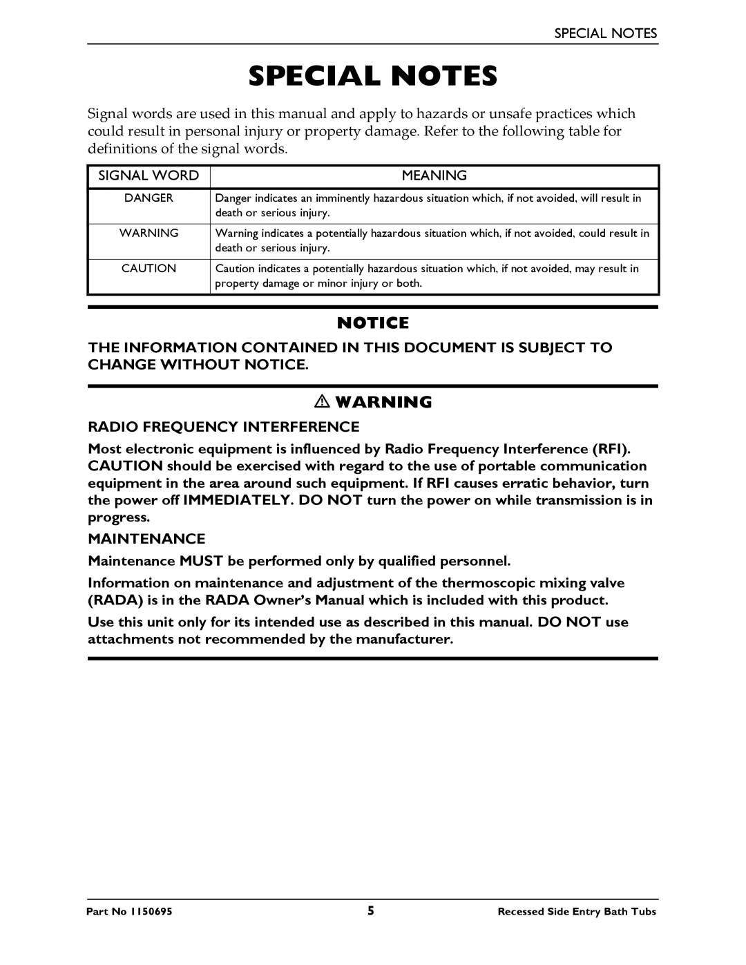 Invacare 3750, 3800 manual Special Notes 