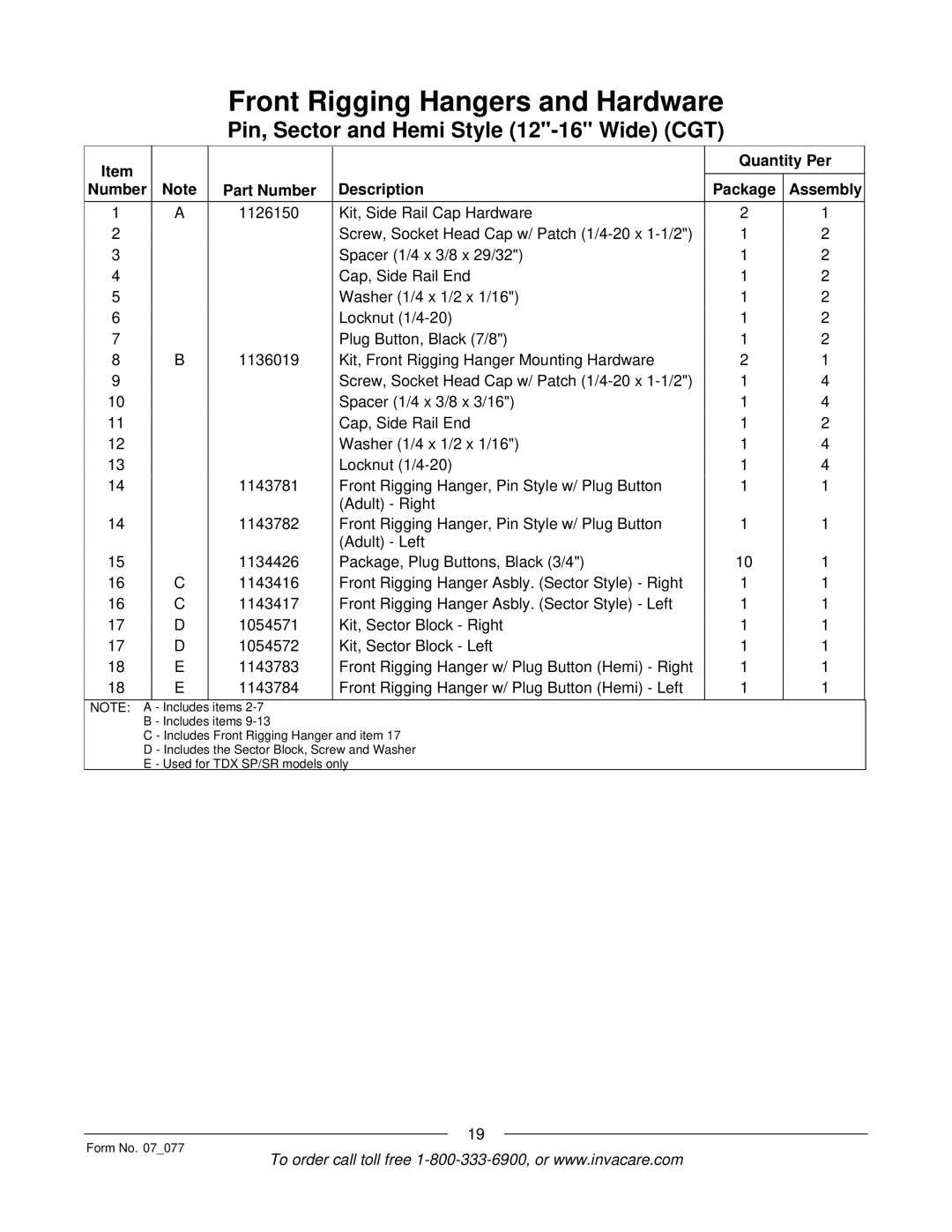 Invacare 3G Storm Series manual Includes 